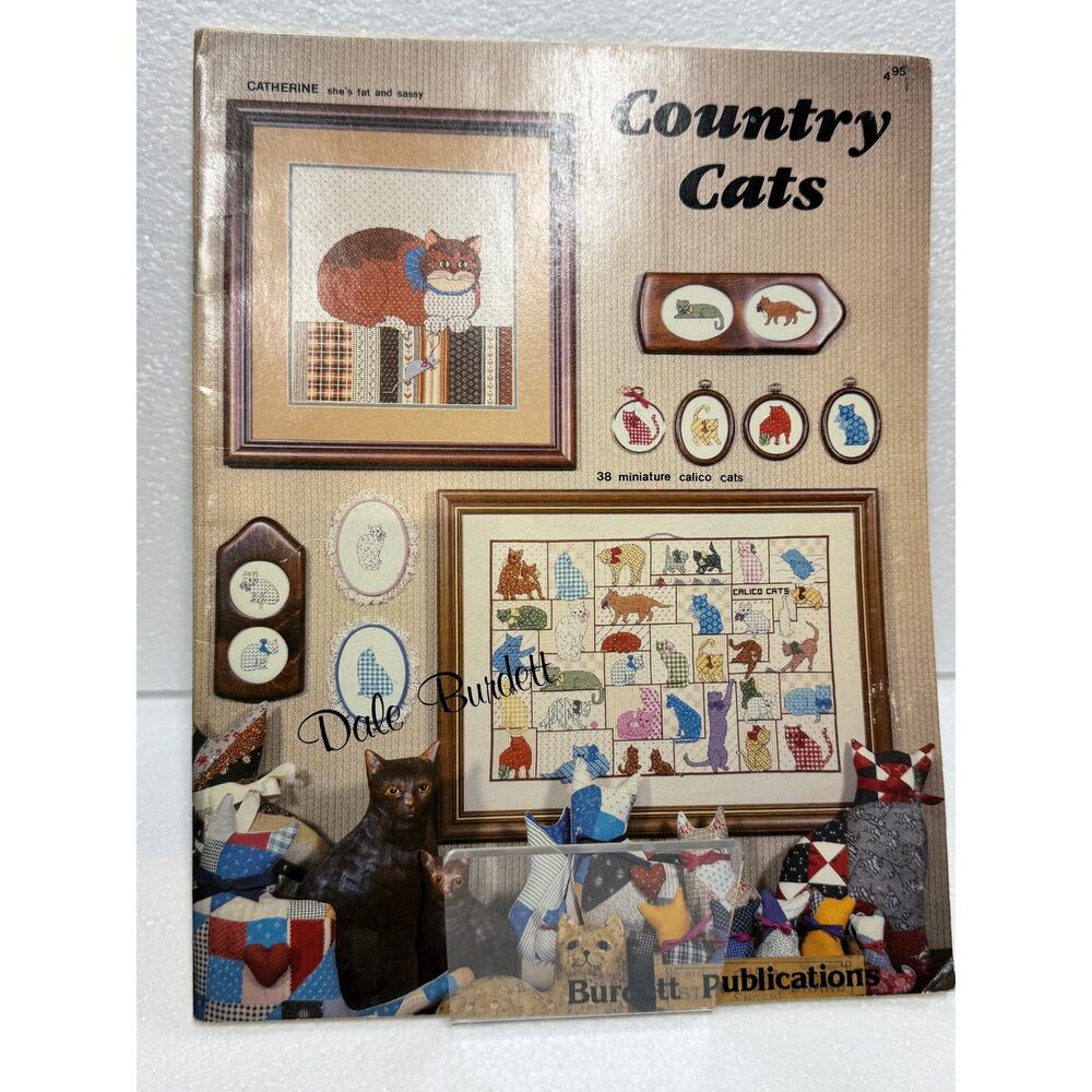 "Country Cats" cross-stitch pattern leaflet 1983